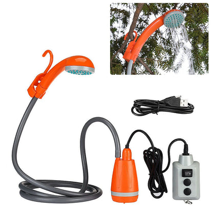 Rechargeable Shower Portable Camping Shower Head Bathing 3.7V Pump 4.9Ft for Outdoor Travel Hiking Beach Pet Cleaning Equipment